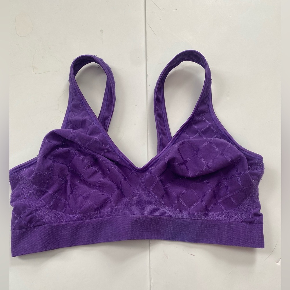 Bali LARGE Comfort Revolution ComfortFlex Fit Seamless 3 Hook purple Wireles Bra